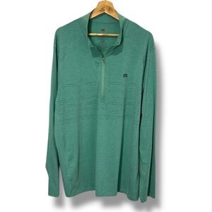 Travis Mathew Men's Shirt Golf 1/4 Zip Pullover Cowrie Beryl Green Size 2XL NWT